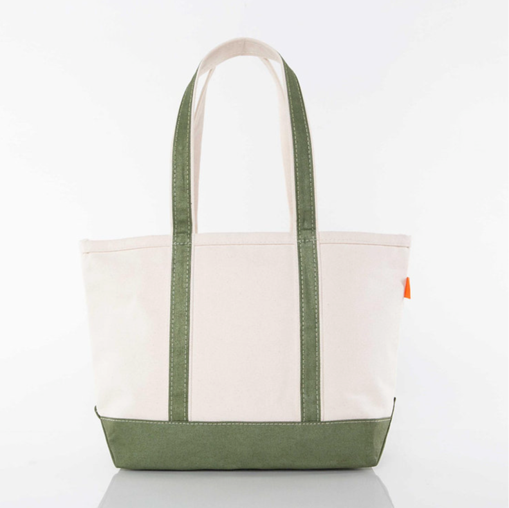 Medium Boat Tote: Metallic Green