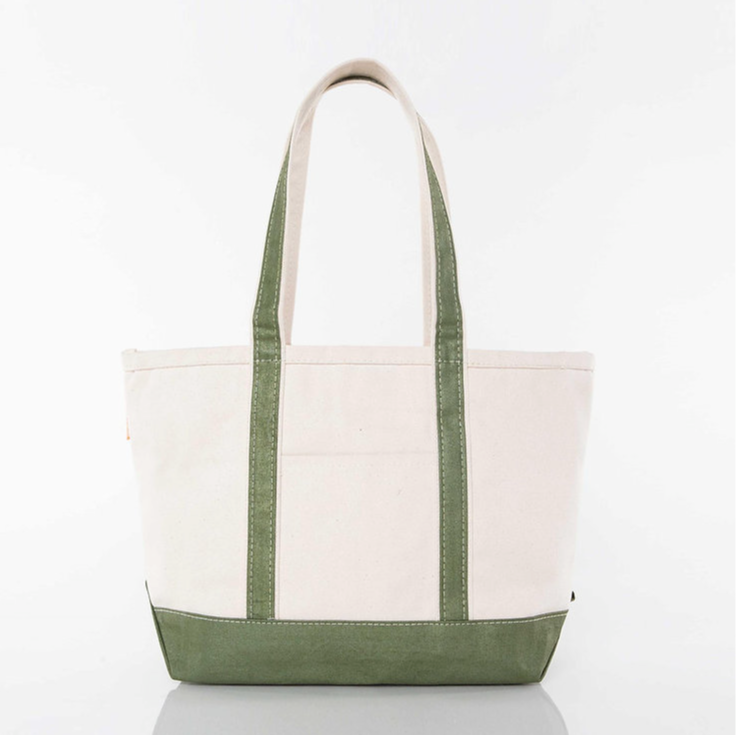 Medium Boat Tote: Metallic Green