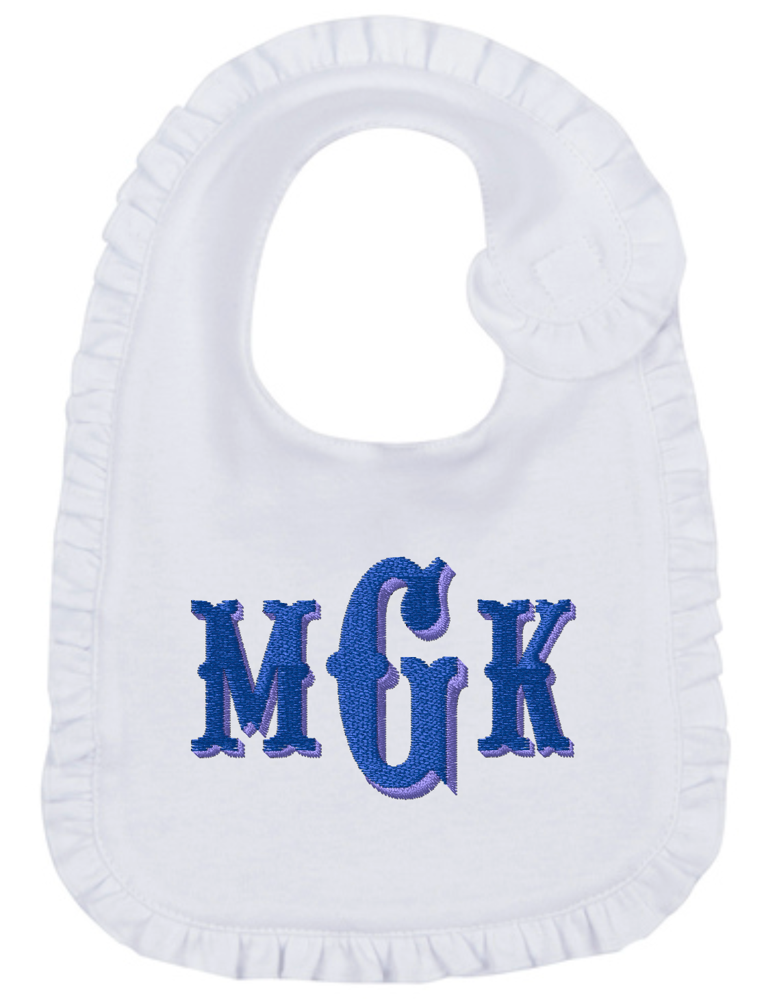 Ruffled Baby Bib: Monogramming Options