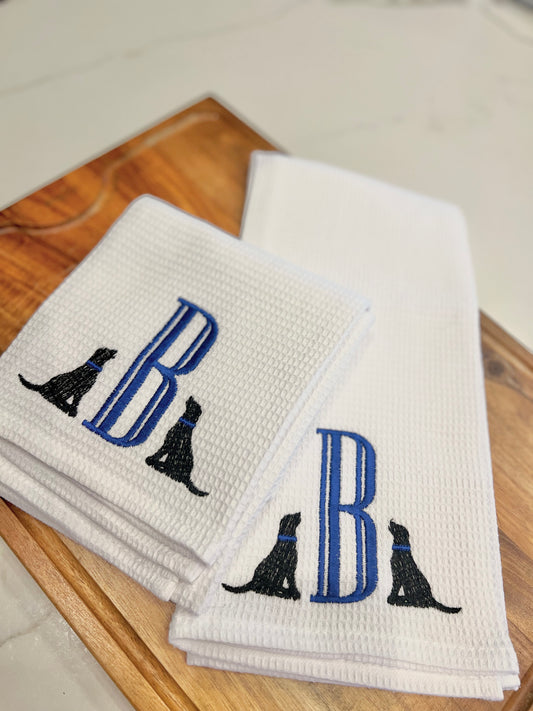 Black Labrador | Initial Kitchen Towel Set