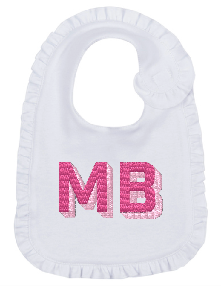 Ruffled Baby Bib: Monogramming Options